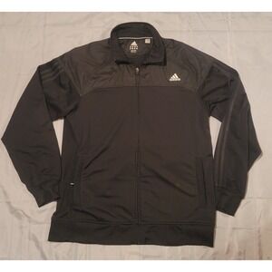 Adidas Men's XL Full Zip  Windbreaker Jacket Black RN#88387 EUC‎